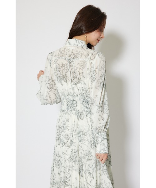 rienda（リエンダ） ワンピース ラインフラワーボウタイワンピース 秋