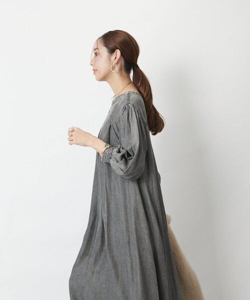 「un dix cors」 長袖ワンピース FREE インディゴブルー レディース_画像3