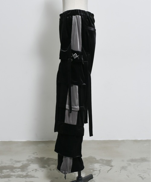 REFLEM（レフレム） カーゴパンツ FREE ブラック×パープル レディース