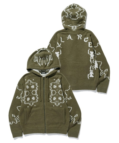 XLARGE（エクストラ ラージ） セーター ニット JACQUARD FUZZY ZIP UP