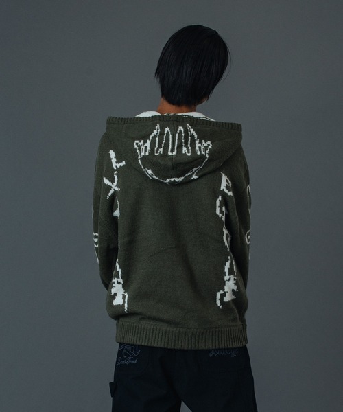 XLARGE（エクストラ ラージ） セーター ニット JACQUARD FUZZY ZIP UP