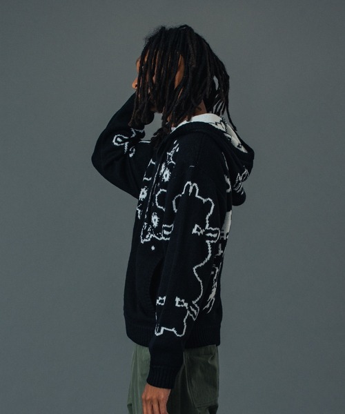 XLARGE（エクストラ ラージ） セーター ニット JACQUARD FUZZY ZIP UP