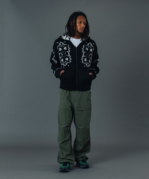 XLARGE（エクストラ ラージ） セーター ニット JACQUARD FUZZY ZIP UP