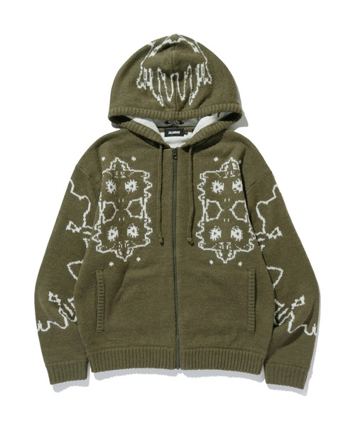 XLARGE（エクストラ ラージ） セーター ニット JACQUARD FUZZY ZIP UP