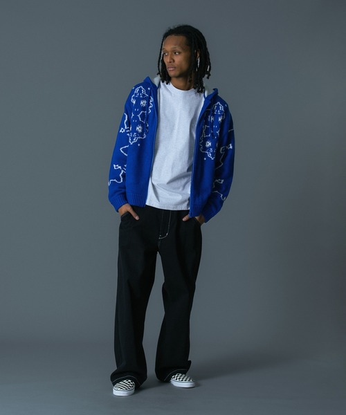 XLARGE（エクストラ ラージ） セーター ニット JACQUARD FUZZY ZIP UP