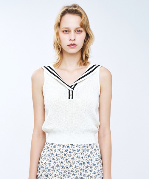 タグ付 DEICY ME COUTURE セーラーカラーｍｉｘポンポンニット LOOK BOOK_5