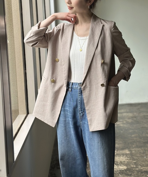 NOBLE（ノーブル） テーラードジャケット 36 ベージュ レディース