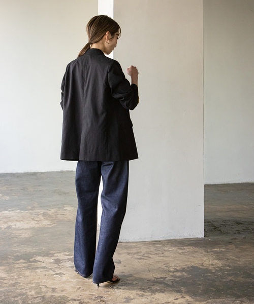 NOBLE ノーブル テーラードジャケット ダブルジャケット ネイビー 36 NOBLE（ノーブル） テーラードジャケット 36 ベージュ レディース