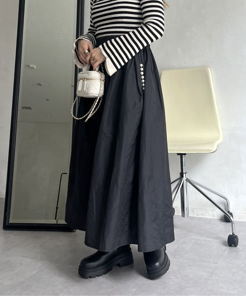 「prose verse」 ロングスカート フリ- ブラック レディース_画像5