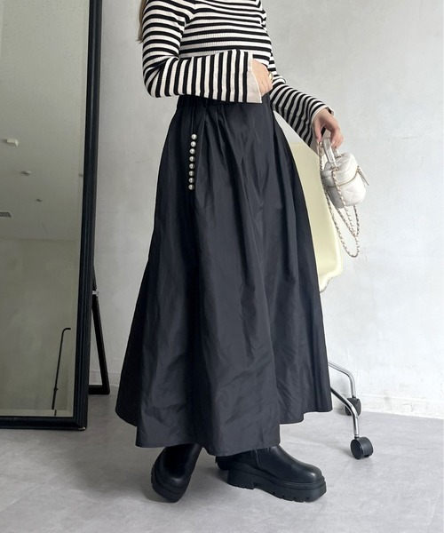 「prose verse」 ロングスカート フリ- ブラック レディース_画像6