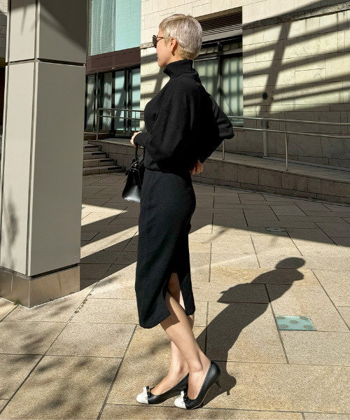 「JENNE」 ニットワンピース LARGE モカ レディース_画像3