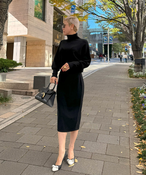 「JENNE」 ニットワンピース LARGE モカ レディース_画像6