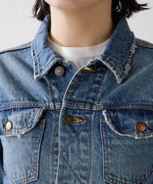 Whim Gazette DENIMショートジャケット F インディゴブルー Whim Gazette DENIMショートジャケット F インディゴブルー Whim