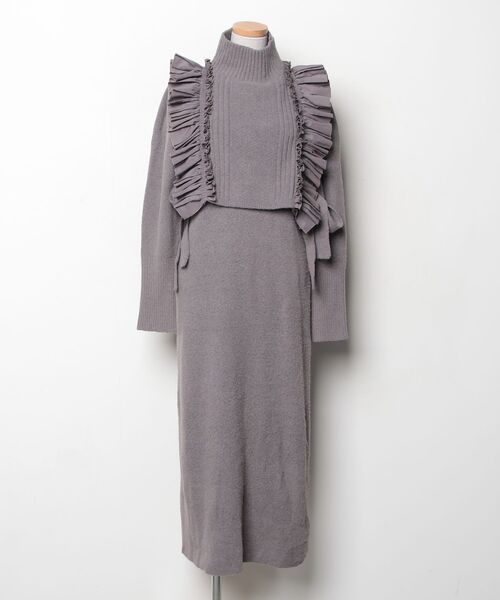 SNIDEL（スナイデル） ニットワンピース FREE グレー レディース