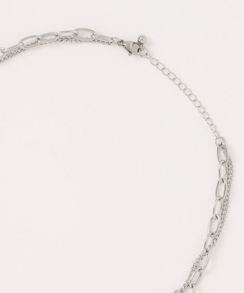 ALMO ネックレス 二連シルバーチェーンデザインネックレス/メンズ(T3