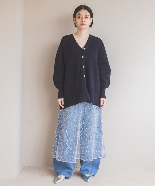 A part by（アパートバイ） カーディガン FREE ダークネイビー