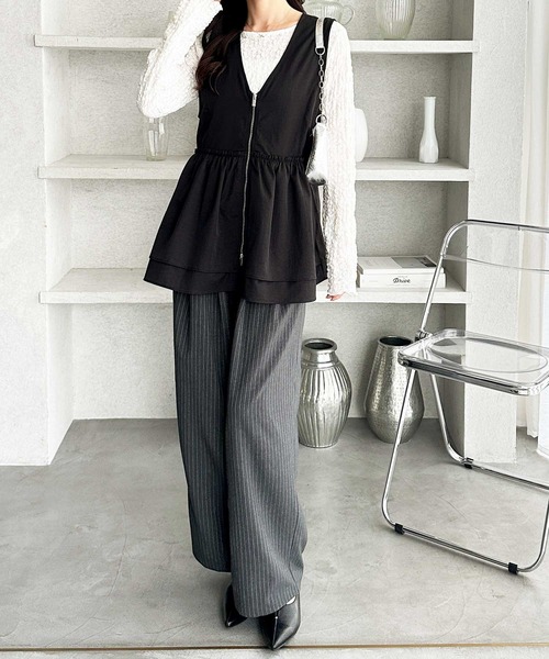 GeeRA（ジーラ） ベスト ジレ ダブルジップティアードベスト