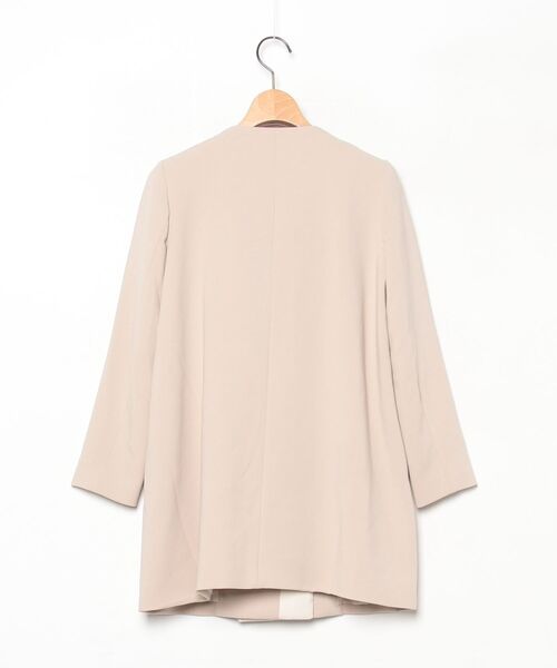 「Q」 ノーカラーコート 1 ベージュ レディース_画像2