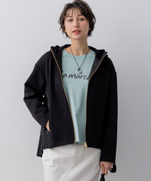 だんご　レディース　BLK M コート アウター コットンダンボール フーディー レディース