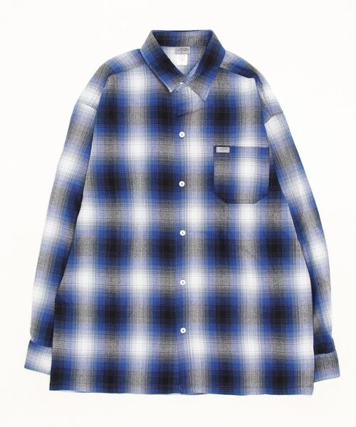 Cal Top（キャルトップ） 長袖ネルシャツ LARGE ブルー メンズ