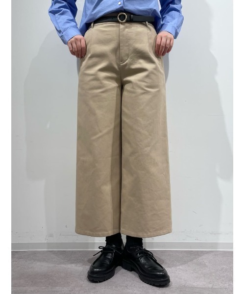 パンツ 「ウォッシャブル」チノガウチョ レディース_3