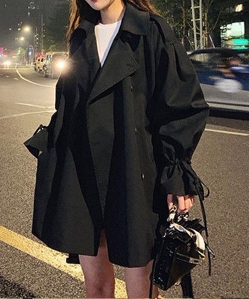 「FREE STYLISTS」 トレンチコート M ベージュ レディース_画像6