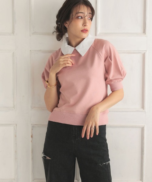 「DONOBAN」 スウェットカットソー F ピンク レディース_画像7