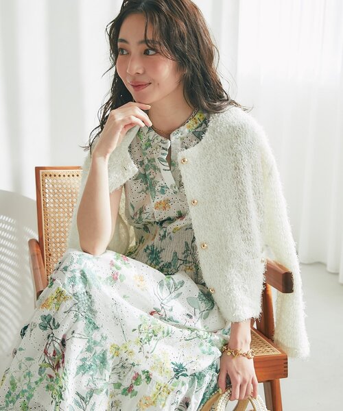ラブティックボンボン　エンブロイダリーフラワープリントワンピース　ミント　36 La boutique Bonbon（ラブティックボンボン） ワンピース 「再販決定