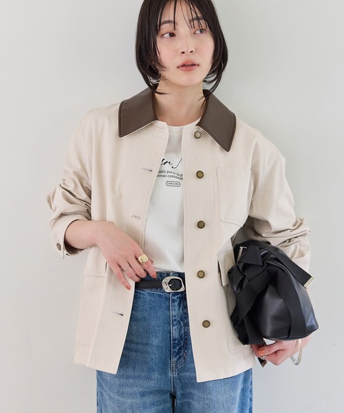 VIS（ビス） カバーオール バイカラー衿カバーオール レディース