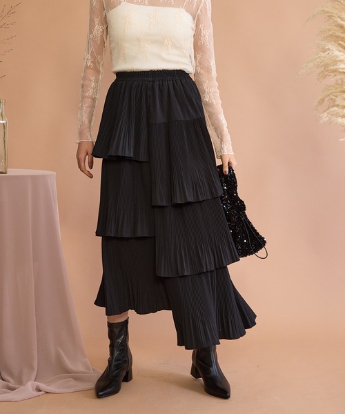 「paravion」 フリルスカート FREE ブラック レディース_画像7