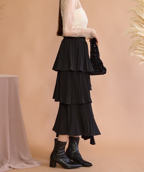 「paravion」 フリルスカート FREE ブラック レディース_画像8