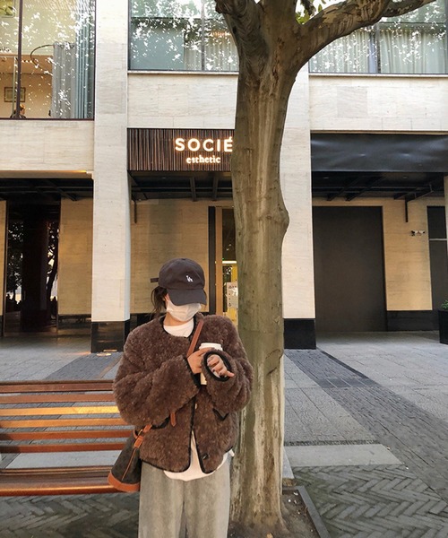 「meJane」 「yi mi」ノーカラージャケット FREE オフホワイト レディース_画像4