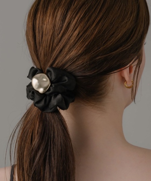 「muku」 シュシュ FREE ブラック レディース_画像2