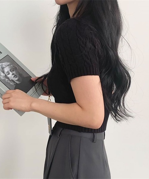 「Ulysses」 「Girly Doll」半袖ニット F ブルー レディース_画像7