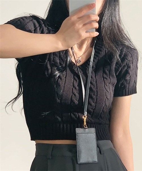 「Ulysses」 「Girly Doll」半袖ニット F ブルー レディース_画像8