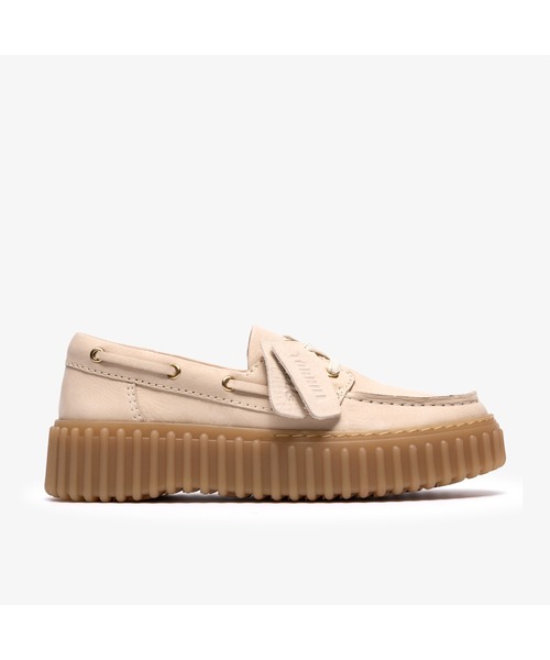 お値下げ中です！Clarks ホワイト ローファー Clarks（クラークス） ローファー Torhill Boat / トーヒルボート
