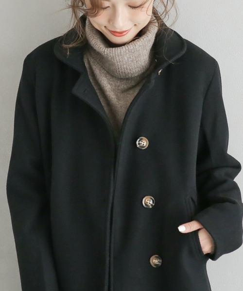 「La-gemme」 ピーコート L グレー レディース_画像5