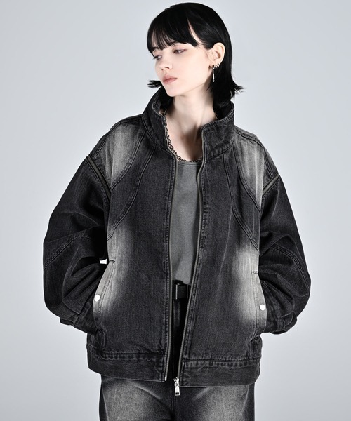 「ADRER」 デニムジャケット X-SMALL ブラック メンズ_画像9