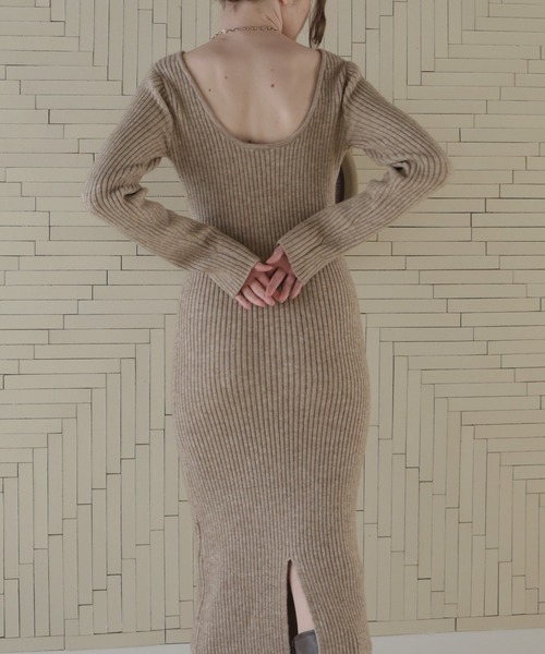 「Mili affinity」 ニットワンピース FREE ベージュ レディース_画像4