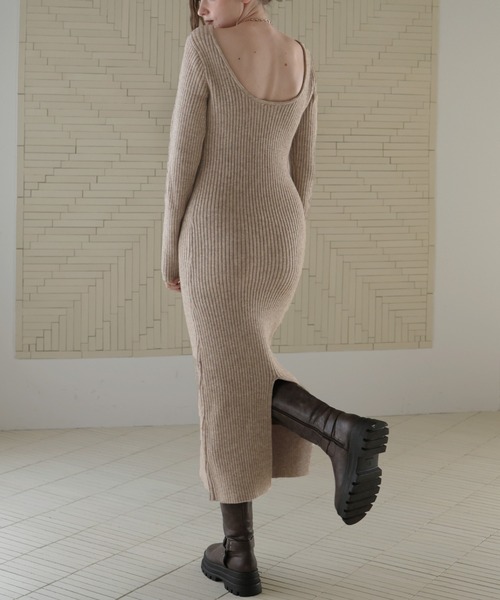 「Mili affinity」 ニットワンピース FREE ベージュ レディース_画像6