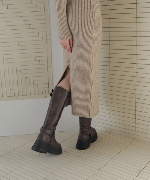 「Mili affinity」 ニットワンピース FREE ベージュ レディース_画像9