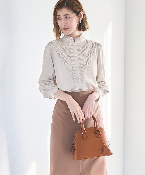 「RUIRUE BOUTIQUE」 長袖ブラウス LL ライトベージュ レディース_画像6