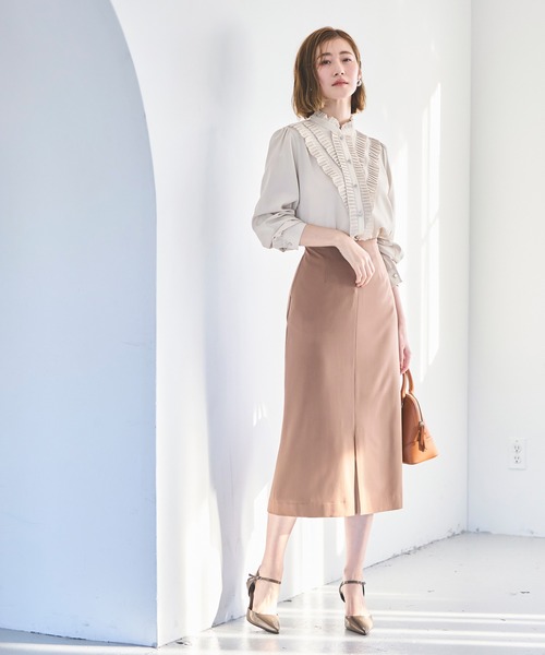 「RUIRUE BOUTIQUE」 長袖ブラウス LL ライトベージュ レディース_画像8