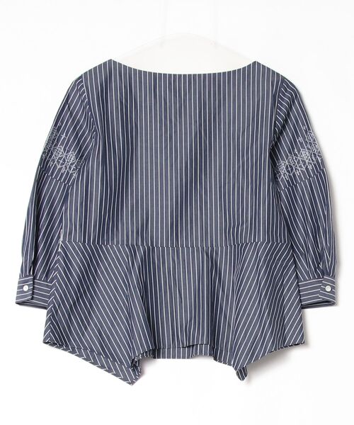 「UNTITLED」 7分袖ブラウス 0 ネイビー レディース_画像2