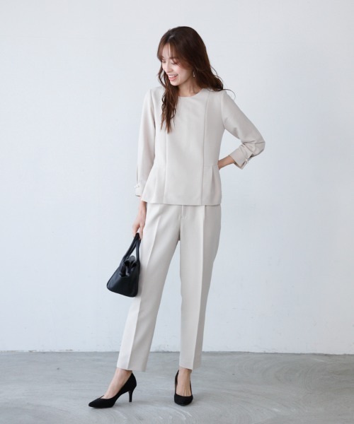 「M.deux」 7分袖ブラウス MEDIUM ネイビー レディース_画像4