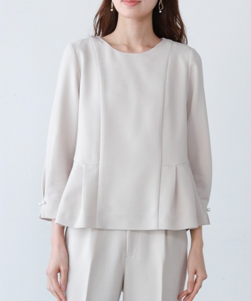 「M.deux」 7分袖ブラウス MEDIUM ネイビー レディース_画像5