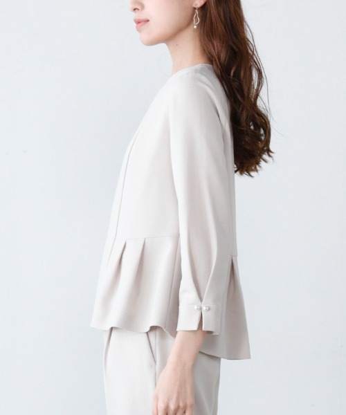 「M.deux」 7分袖ブラウス MEDIUM ネイビー レディース_画像6