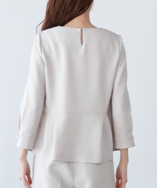 「M.deux」 7分袖ブラウス MEDIUM ネイビー レディース_画像7