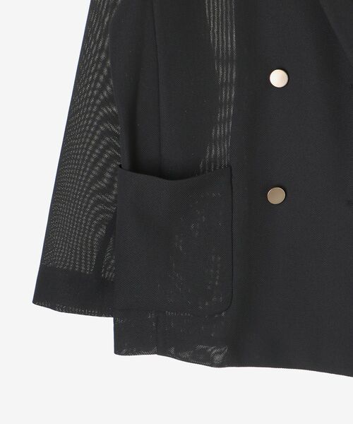 コート アウター 「手洗い可」メッシュダブルブレストジャケット レディースの画像