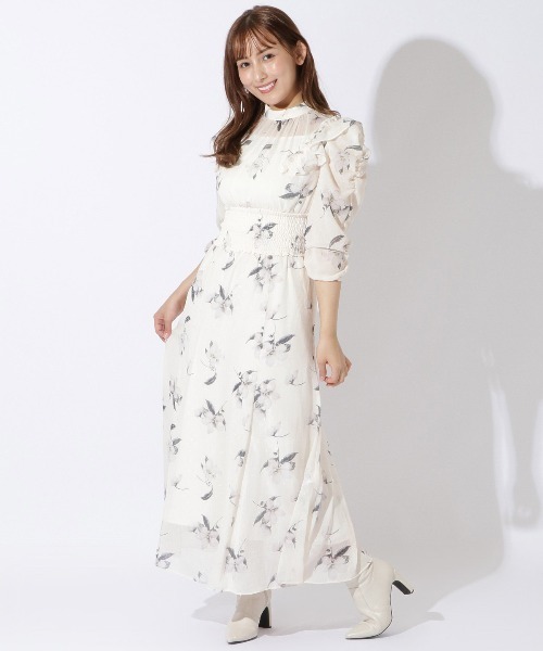 「WILLSELECTION」 7分袖ワンピース MEDIUM ベージュ レディースの画像